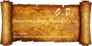 Oesztreicher Dionízia névjegykártya